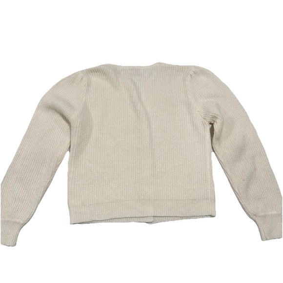 Vintage John Wanamaker Large Arcrylic Pearl Buttons Cream Cardigan Sweater - Picture 6 of 10